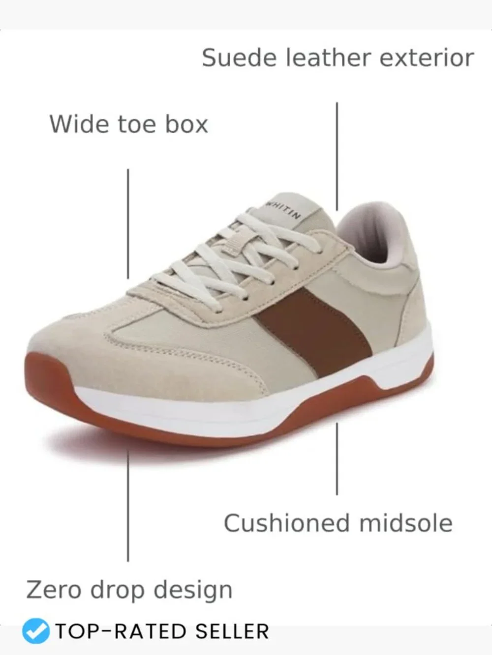 Wide Toe Box Zero Drop Walking Sneakers Comfortable Athletic Shoes Casual